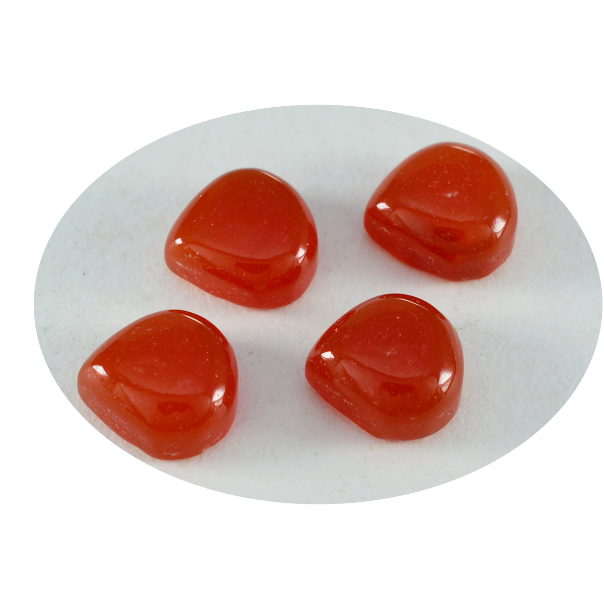 Riyogems 1 Stück roter Onyx-Cabochon, 10 x 10 mm, Herzform, schön aussehender, hochwertiger loser Edelstein