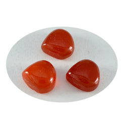 Riyogems 1pc cabochon onyx rouge 12x12mm forme de coeur jolie pierre en vrac de qualité