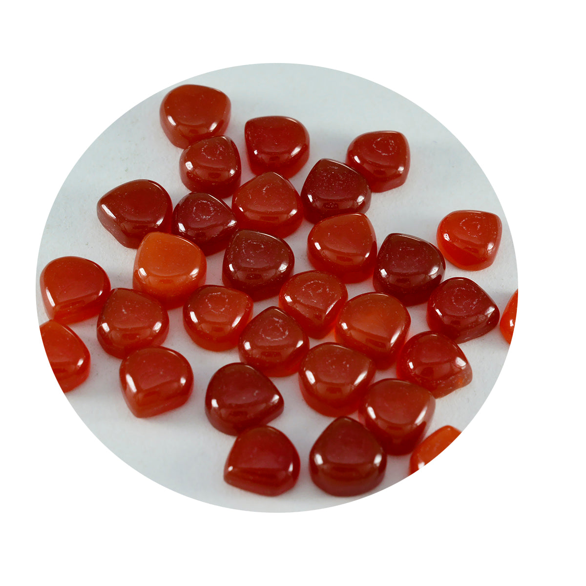 Riyogems 1 pieza cabujón de ónix rojo 4x4 mm forma de corazón piedra suelta de buena calidad