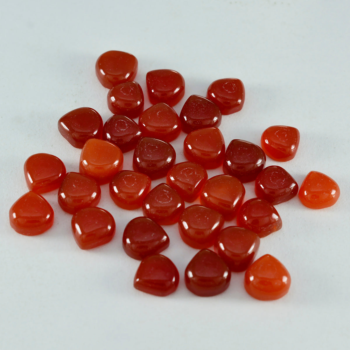 Riyogems 1 pc cabochon onyx rouge 4x4 mm en forme de coeur belle qualité pierre en vrac