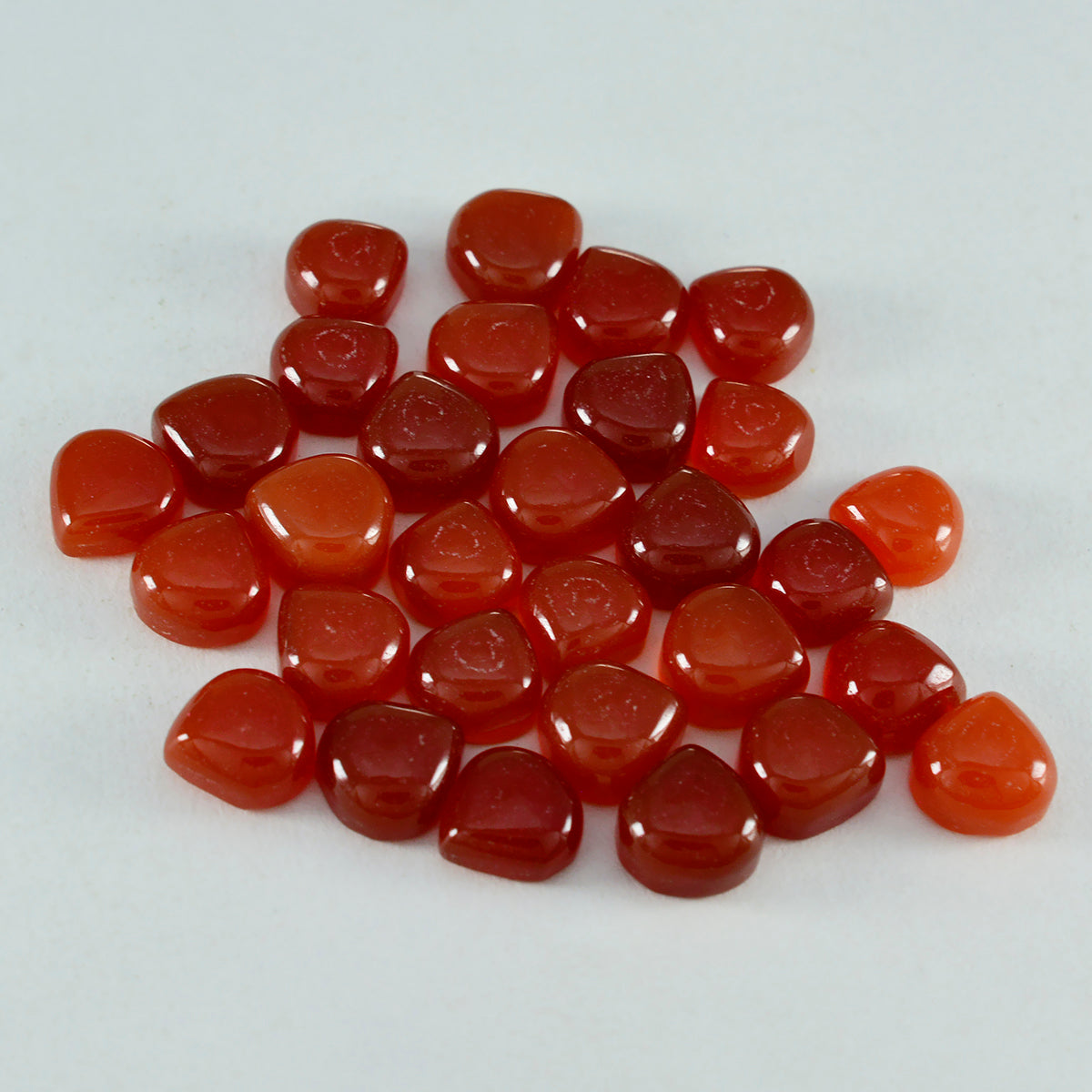 riyogems 1pc cabochon onyx rouge 5x5 mm forme de coeur belle qualité pierre précieuse en vrac