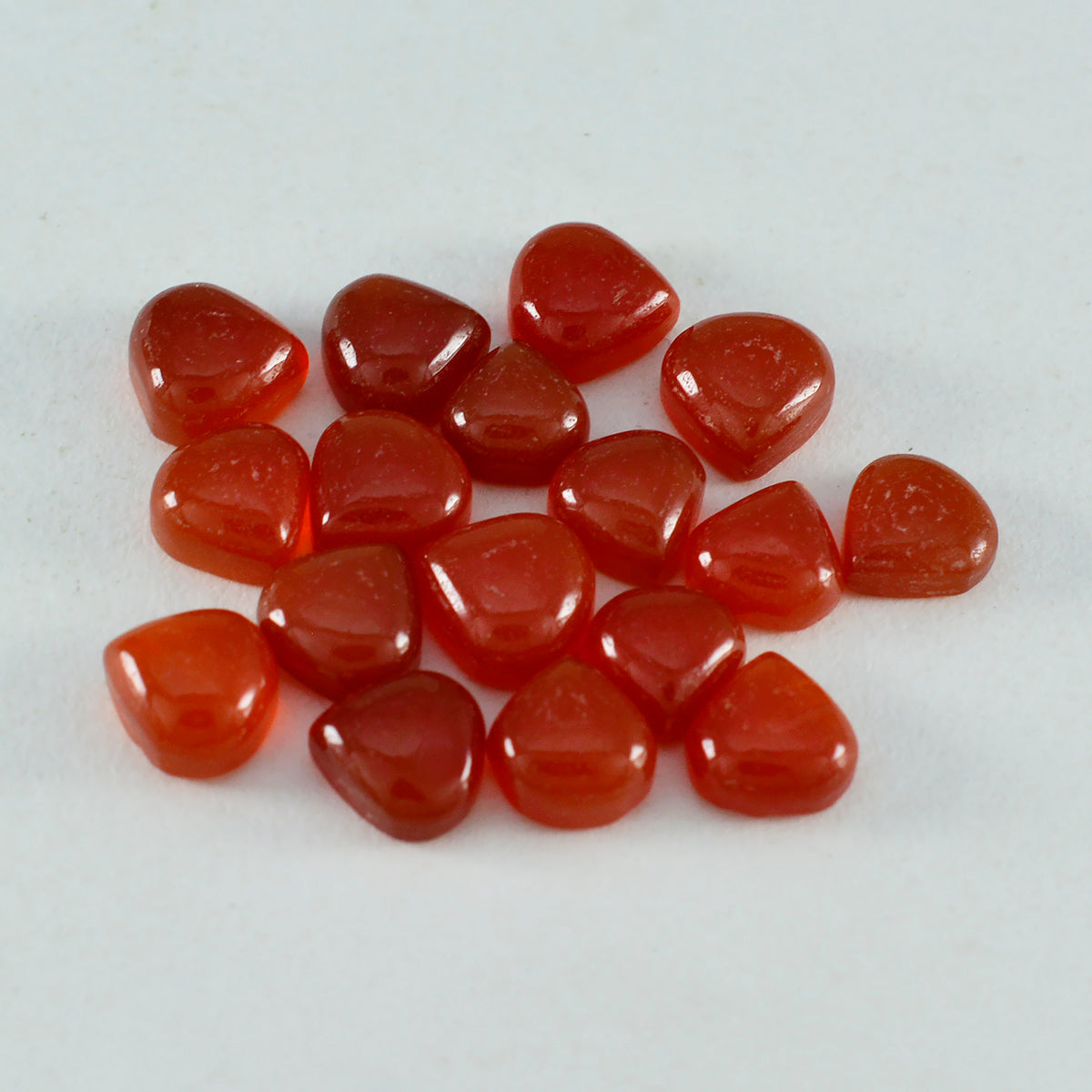 riyogems 1pc cabochon onyx rouge 6x6 mm en forme de coeur gemme de qualité attrayante