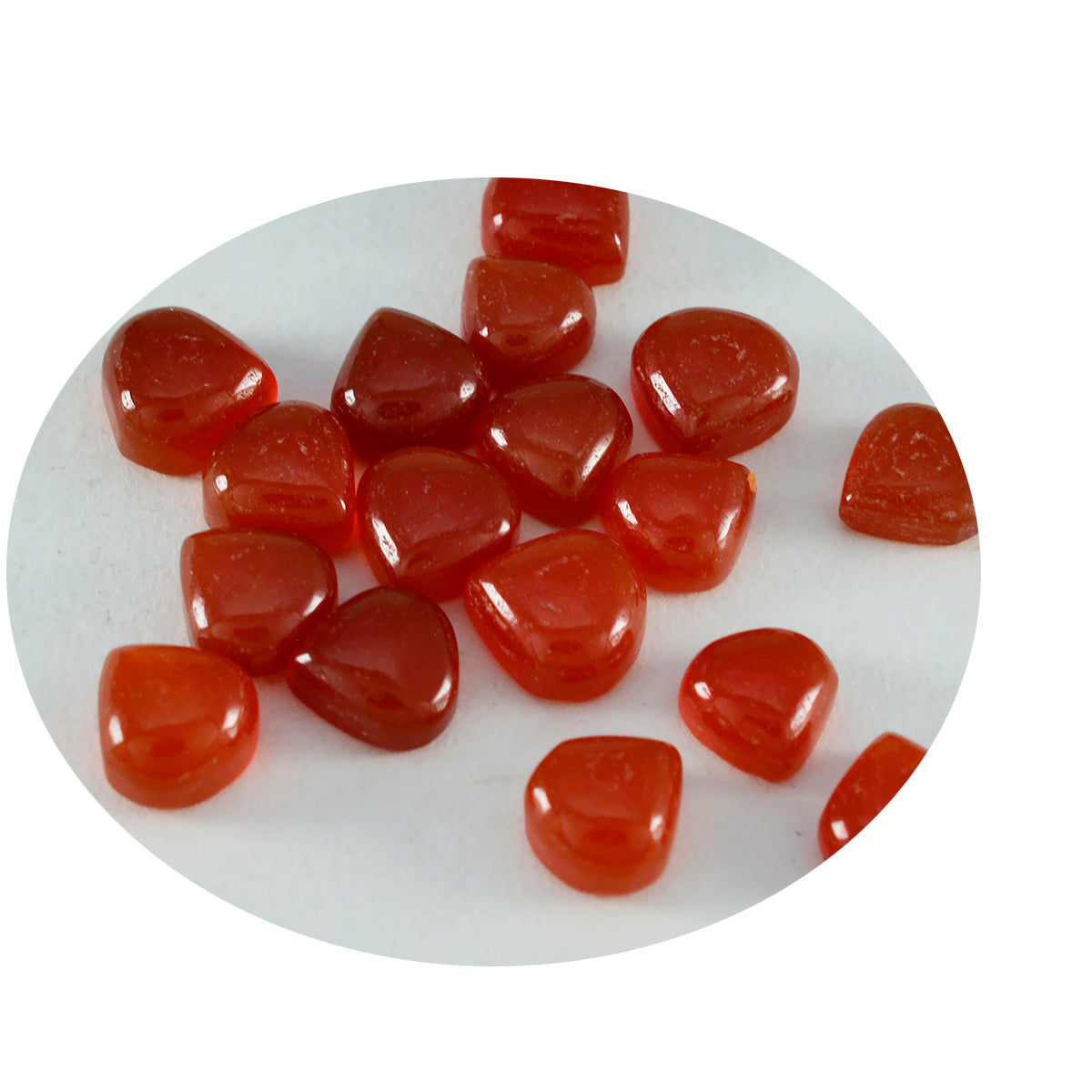 Riyogems 1PC Red Onyx Cabochon 7x7 mm Heart Shape pretty Quality Gems