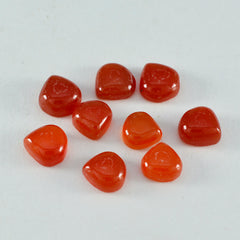 Riyogems 1 pc cabochon onyx rouge 8x8 mm en forme de coeur belle pierre de qualité
