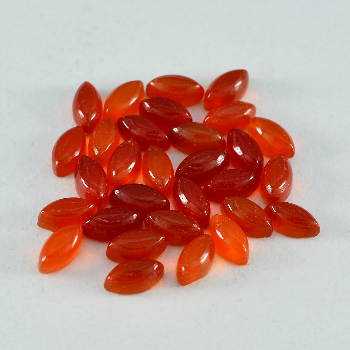 Riyogems 1pc cabochon onyx rouge 5x10mm forme marquise qualité surprenante gemme en vrac