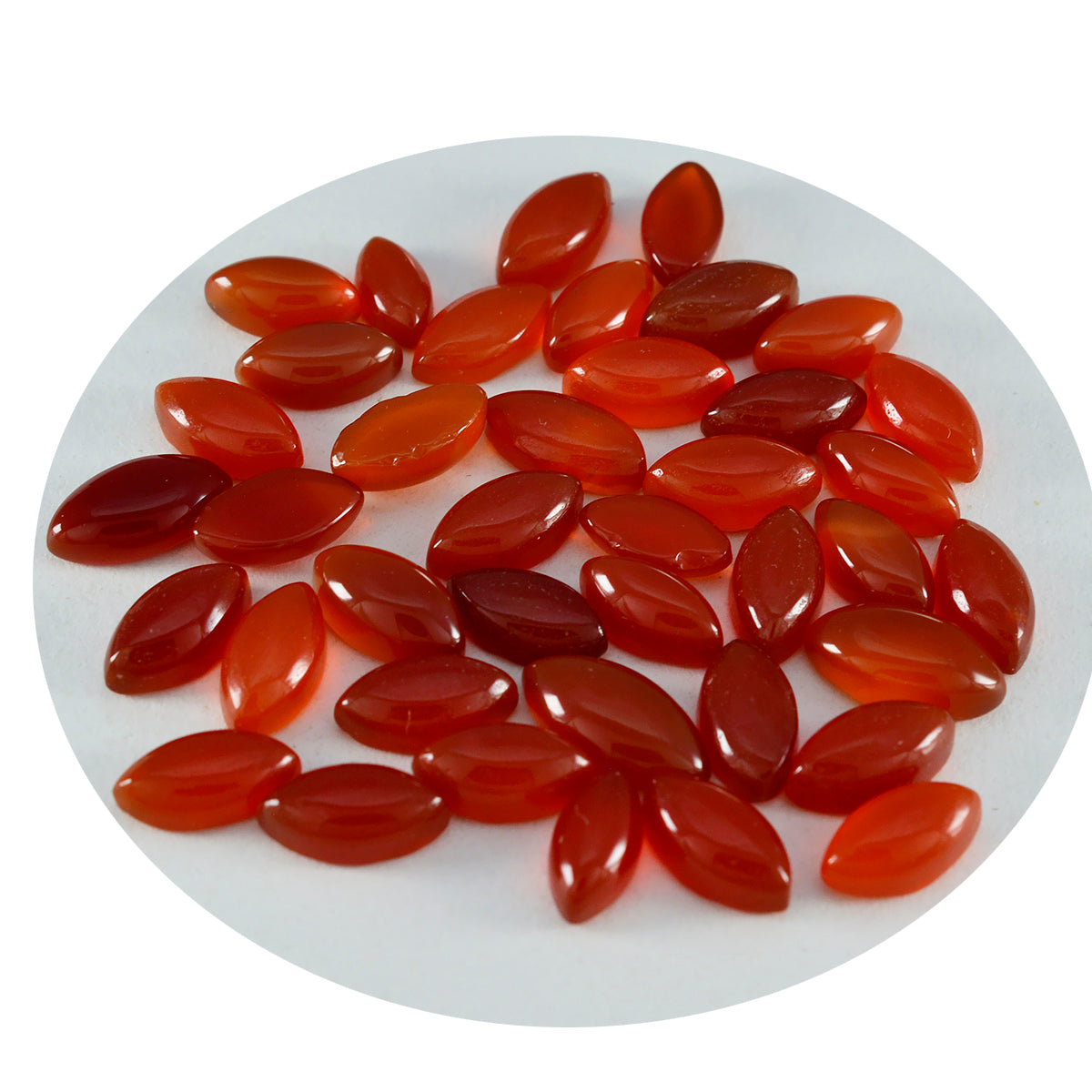 Riyogems, 1 pieza, cabujón de ónix rojo, 7x14mm, forma de marquesa, piedra suelta de calidad dulce