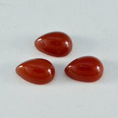 riyogems 1 pieza cabujón de ónix rojo 10x14 mm forma de pera piedra preciosa de buena calidad