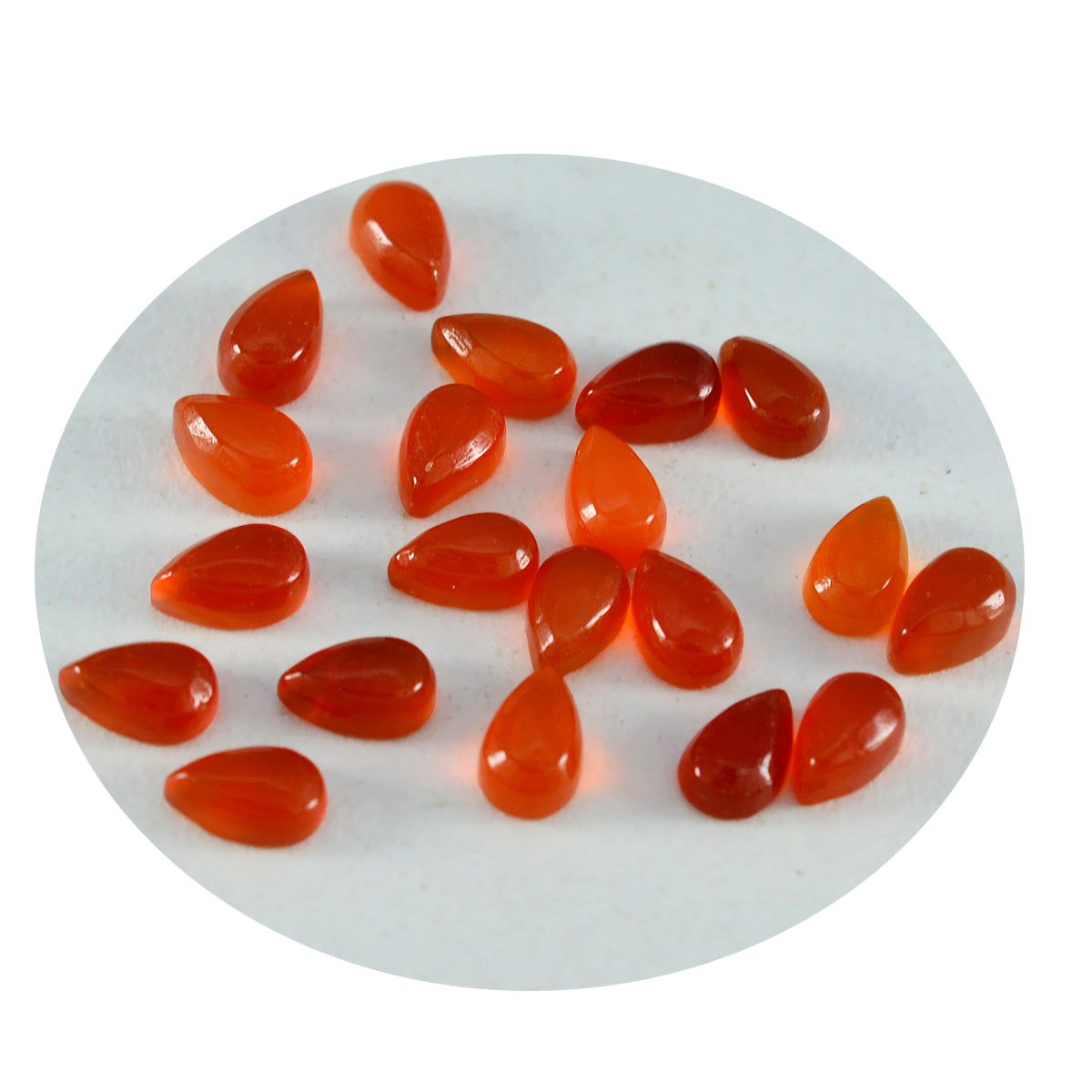 Riyogems 1PC Rode Onyx Cabochon 3x5 mm Peervorm aantrekkelijke kwaliteit losse edelstenen