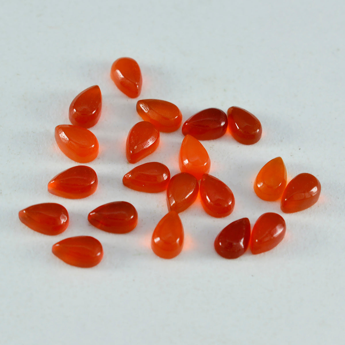 Riyogems 1 pieza cabujón de ónix rojo 3x5 mm forma de pera gemas sueltas de calidad atractiva