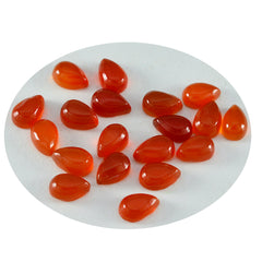 Riyogems 1pc cabochon onyx rouge 4x6mm forme de poire jolie pierre en vrac de qualité