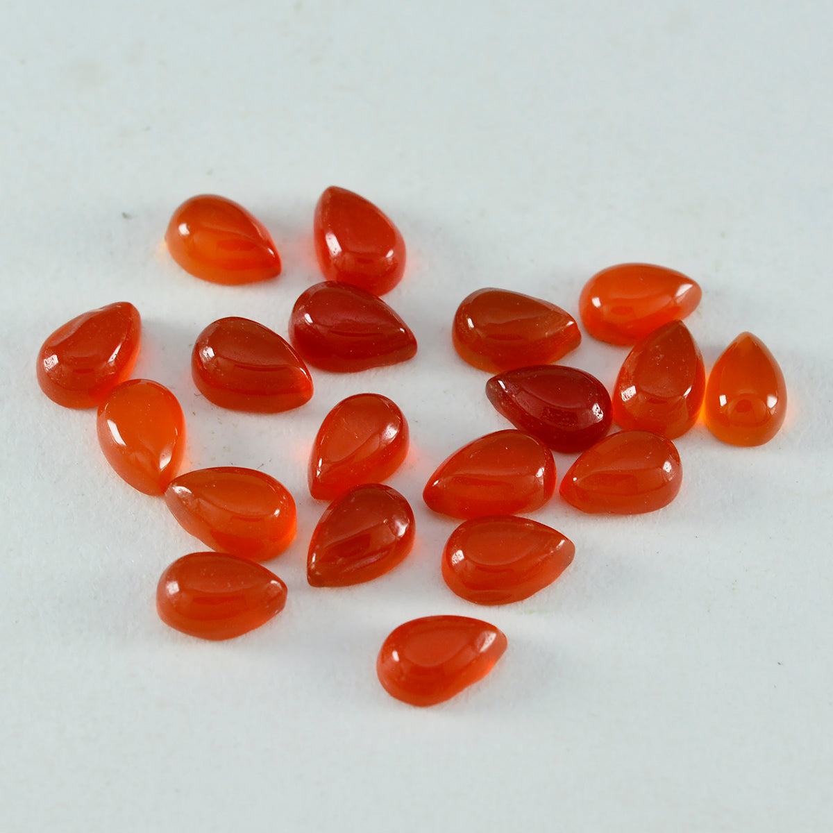 riyogems 1st röd onyx cabochon 4x6 mm päronform vacker kvalitet lös sten