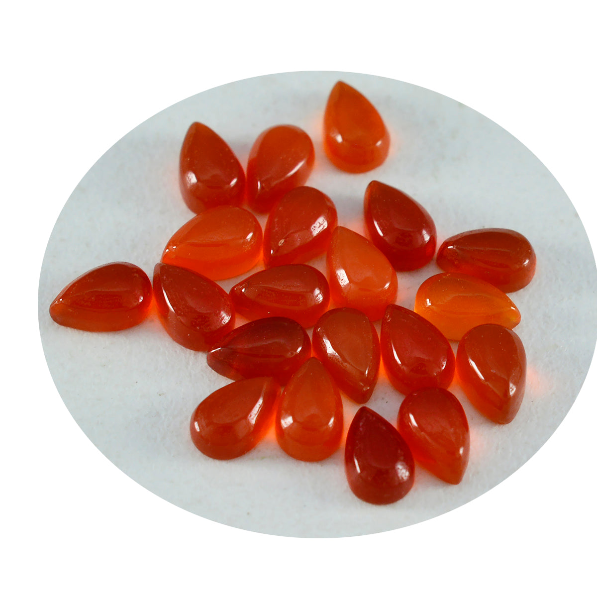 Riyogems 1PC Red Onyx Cabochon 5x7 mm Pear Shape handsome Quality Loose Gemstone