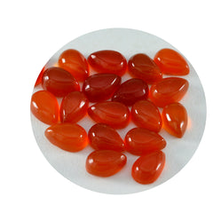 Riyogems 1 pieza cabujón de ónix rojo 6x9 mm forma de pera gema de buena calidad
