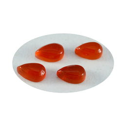 Riyogems 1 cabochon d'onyx rouge 7x10 mm en forme de poire de belles pierres précieuses de qualité