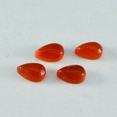 Riyogems 1 cabochon d'onyx rouge 7x10 mm en forme de poire de belles pierres précieuses de qualité
