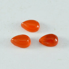 Riyogems 1pc cabochon onyx rouge 8x12 mm forme poire pierre d'excellente qualité