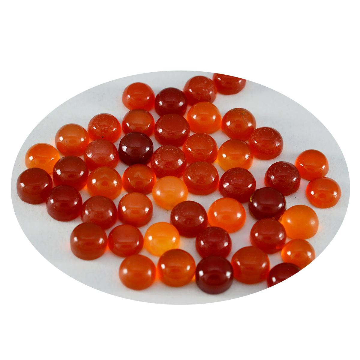 Riyogems 1PC Red Onyx Cabochon 5x5 mm Round Shape great Quality Loose Gemstone