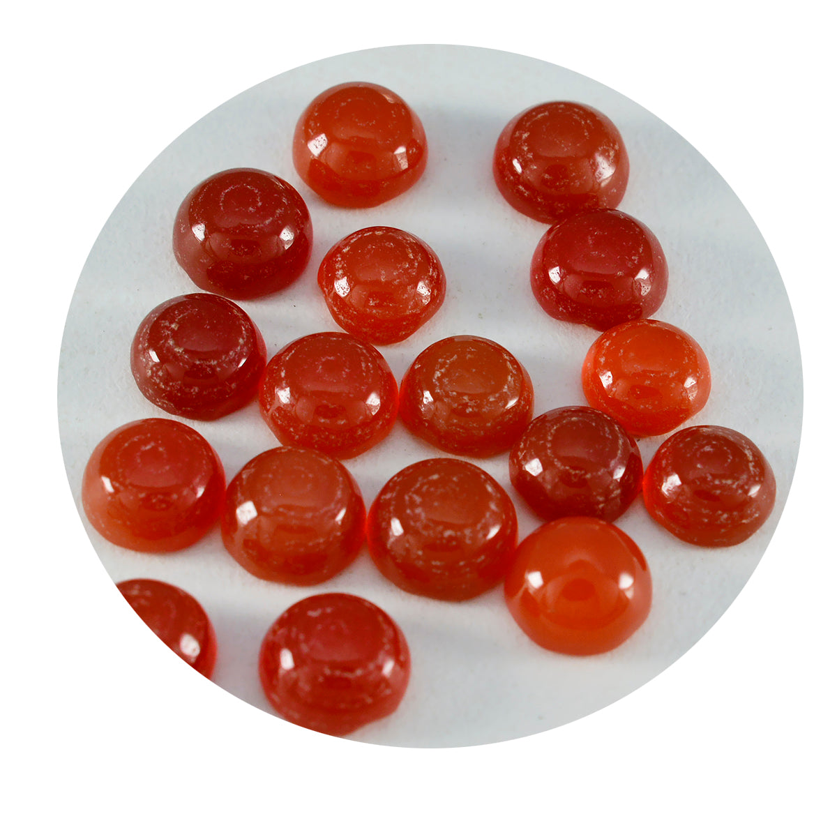 Riyogems 1PC Red Onyx Cabochon 7x7 mm Round Shape startling Quality Gems