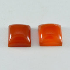 riyogems 1pc cabochon onyx rouge 11x11 mm forme carrée belles pierres précieuses de qualité