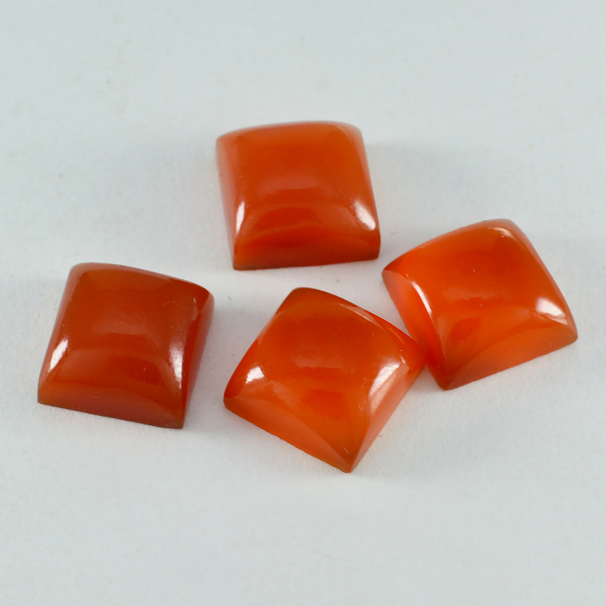 Riyogems 1 Stück roter Onyx-Cabochon, 14 x 14 mm, quadratische Form, hübscher, hochwertiger, loser Edelstein