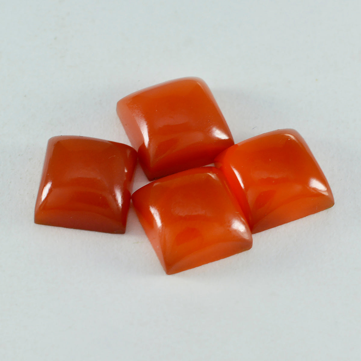 Riyogems 1 Stück roter Onyx-Cabochon, 15 x 15 mm, quadratische Form, gut aussehende, hochwertige lose Edelsteine
