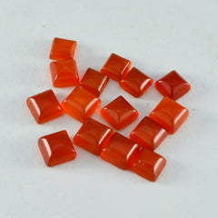 riyogems 1pc cabochon onyx rouge 4x4 mm forme carrée pierre de qualité aa