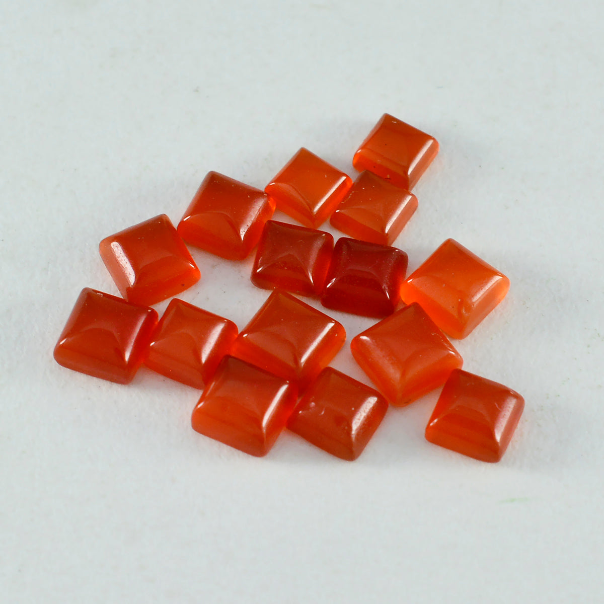 riyogems 1 pieza cabujón de ónix rojo 5x5 mm forma cuadrada piedra preciosa de calidad AAA