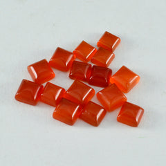 Riyogems 1PC Red Onyx Cabochon 5x5 mm Square Shape AAA Quality Gemstone
