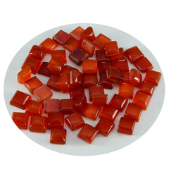 Riyogems 1 cabujón de ónix rojo de 6x6 mm, forma cuadrada, gema suelta de calidad A+