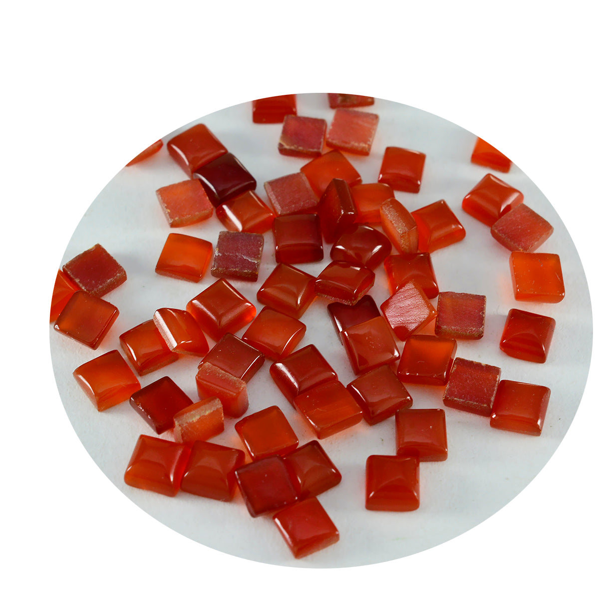 Riyogems 1pc cabochon onyx rouge 7x7 mm forme carrée a+1 qualité pierres précieuses en vrac