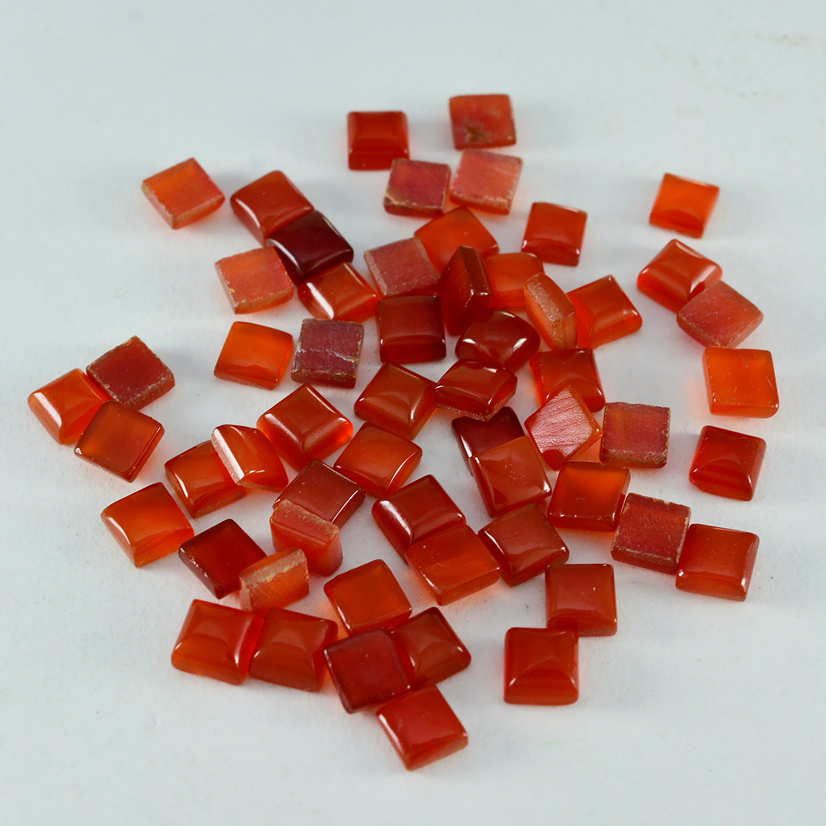 Riyogems 1pc cabochon onyx rouge 7x7 mm forme carrée a+1 qualité pierres précieuses en vrac