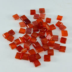 Riyogems 1PC Red Onyx Cabochon 7x7 mm Square Shape A+1 Quality Loose Gems