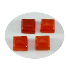 Riyogems 1PC Red Onyx Cabochon 8x8 mm Square Shape A1 Quality Loose Stone