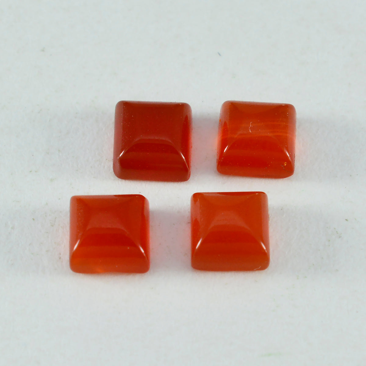 Riyogems 1 Stück roter Onyx-Cabochon, 8 x 8 mm, quadratische Form, A1-Qualität, loser Stein