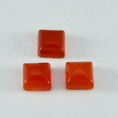 Riyogems 1 Stück roter Onyx-Cabochon, 9 x 9 mm, quadratische Form, gute Qualität, loser Edelstein