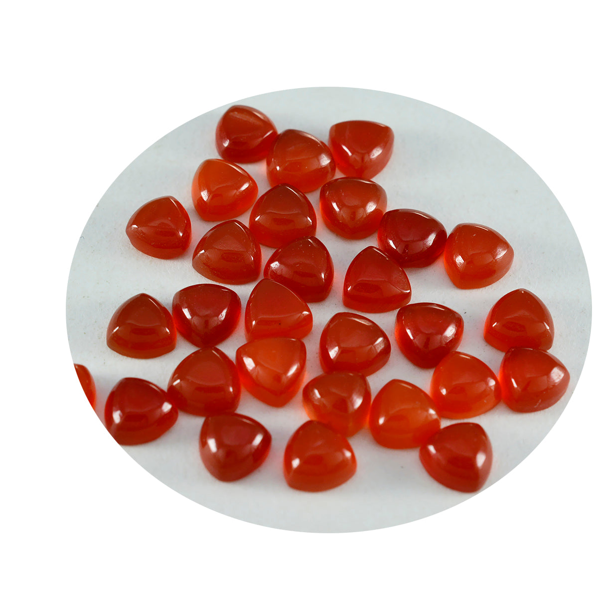 Riyogems 1PC Red Onyx Cabochon 4x4 mm Trillion Shape nice-looking Quality Loose Stone