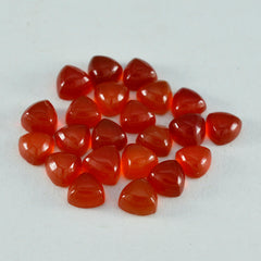riyogems 1pc cabochon onyx rouge 7x7 mm forme trillion pierres précieuses de qualité étonnante
