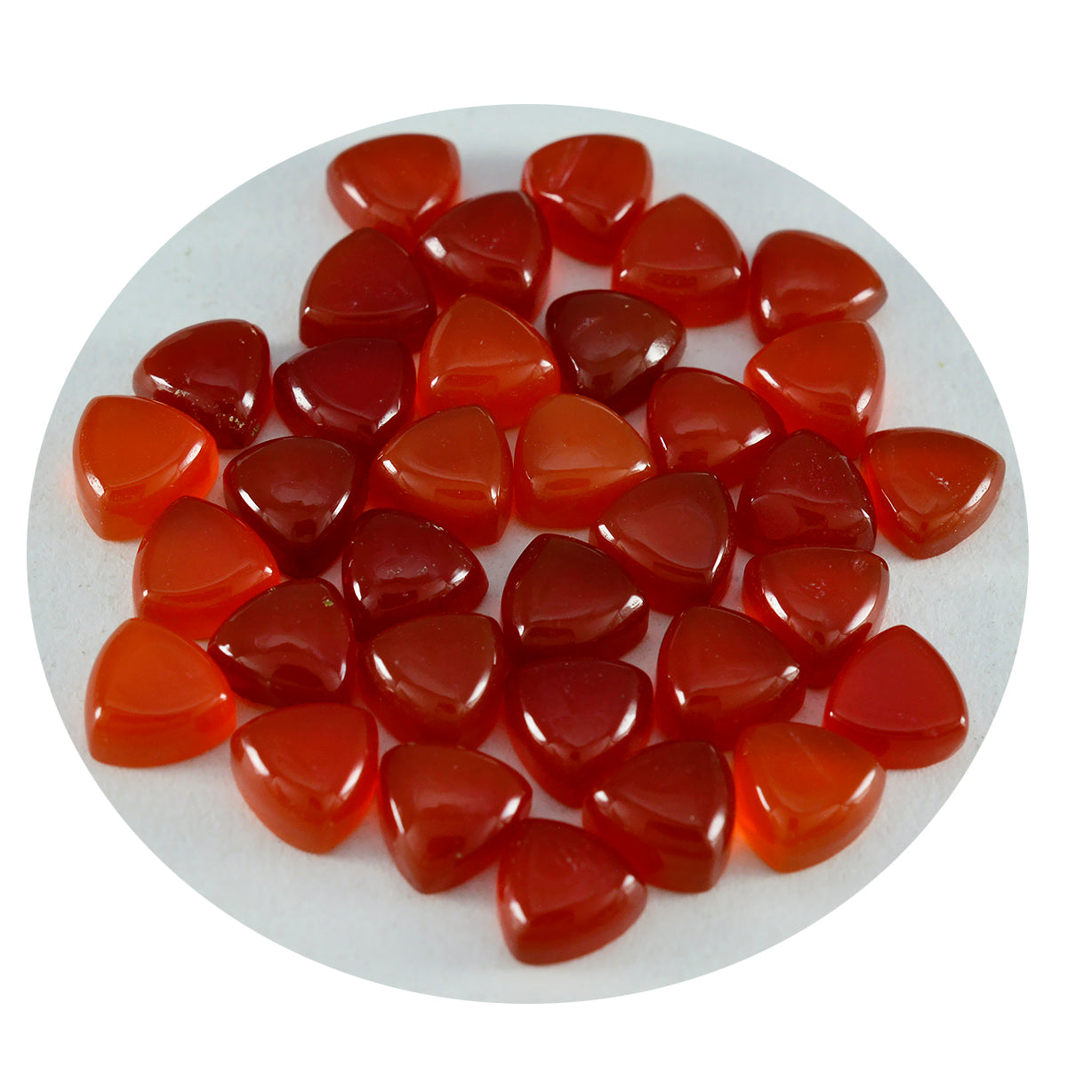 Riyogems 1 cabochon d'onyx rouge 9x9 mm en forme de billion de pierres précieuses de belle qualité