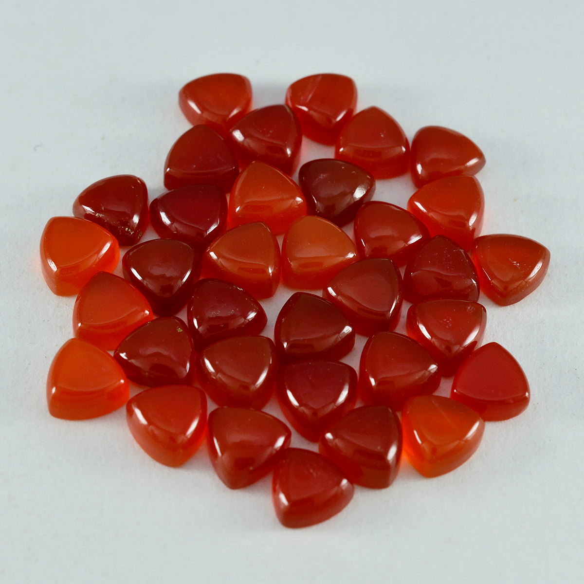 Riyogems 1PC Red Onyx Cabochon 9x9 mm Trillion Shape handsome Quality Gemstone