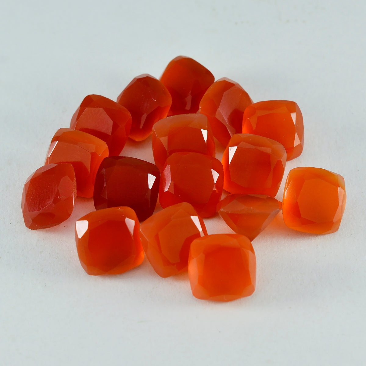 riyogems 1pc genuine red onyx faceted 4x4 mm cushion shape good quality loose gems