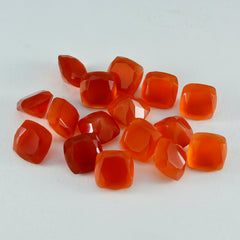 Riyogems 1PC Natural Red Onyx Faceted 5x5 mm Cushion Shape Nice Quality Loose Stone