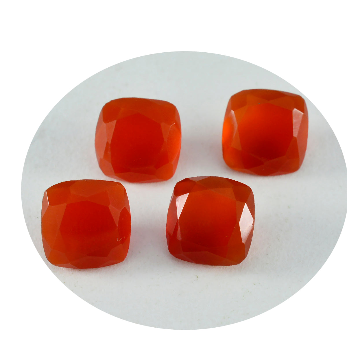Riyogems 1PC Real Red Onyx Faceted 6x6 mm Cushion Shape beautiful Quality Loose Gemstone
