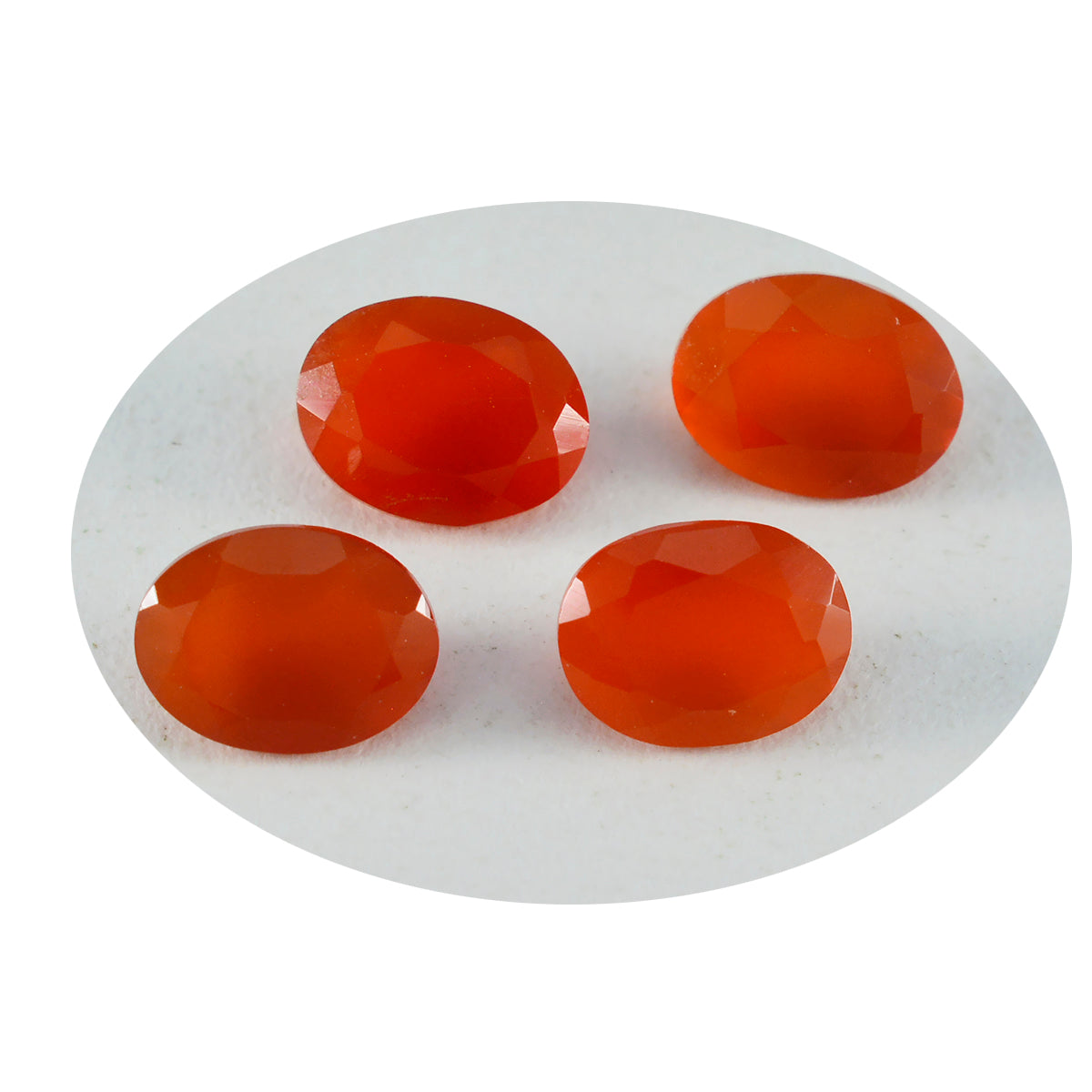 Riyogems 1PC natuurlijke rode onyx gefacetteerd 10x12 mm ovale vorm geweldige kwaliteitssteen