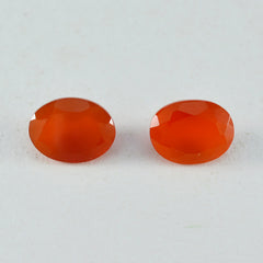 riyogems 1pc véritable onyx rouge à facettes 10x14 mm forme ovale pierre précieuse de qualité fantastique