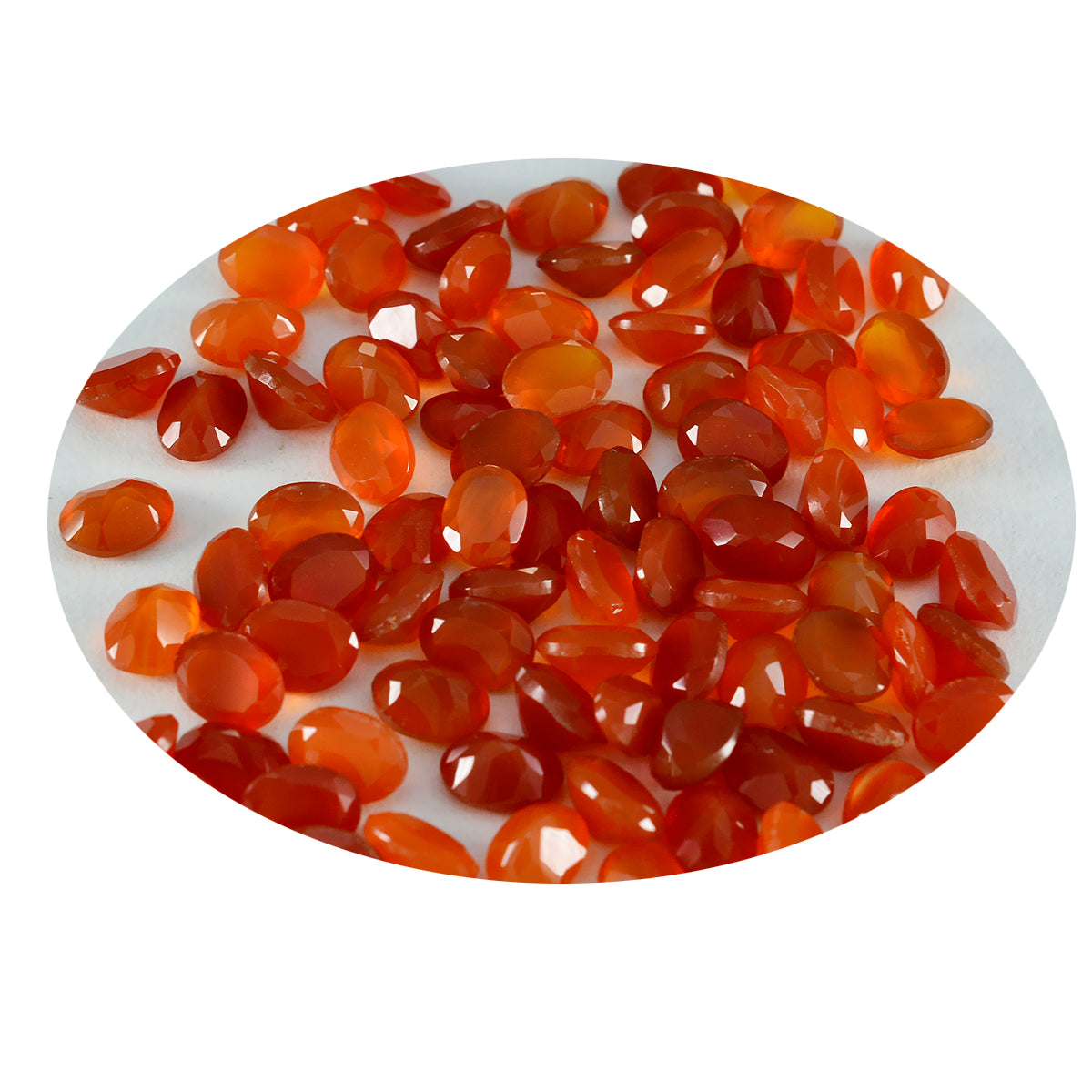 riyogems 1 pezzo di onice rosso autentico sfaccettato 3x5 mm, forma ovale, pietra preziosa di bella qualità