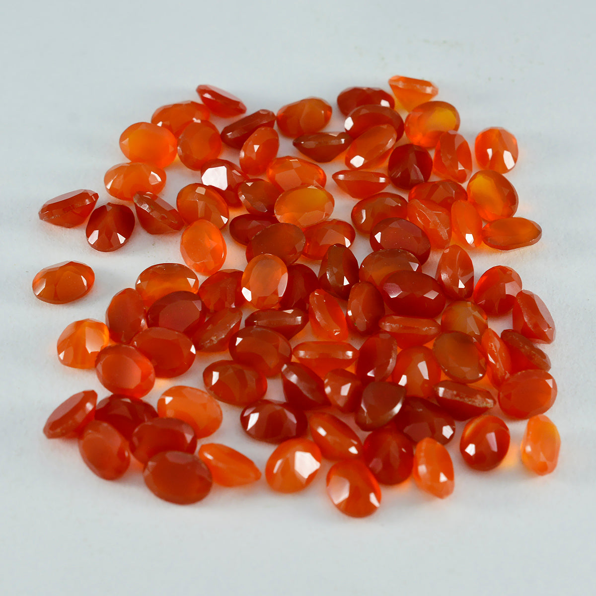 riyogems 1 pezzo di onice rosso autentico sfaccettato 3x5 mm, forma ovale, pietra preziosa di bella qualità