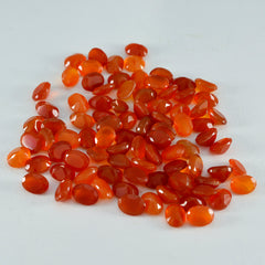 Riyogems 1 pièce d'onyx rouge naturel à facettes 4x6mm forme ovale belle qualité pierre précieuse en vrac