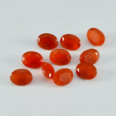 Riyogems, 1 pieza, ónix rojo auténtico facetado, 5x7mm, forma ovalada, gemas sueltas de excelente calidad