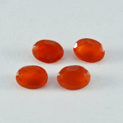 riyogems 1 st naturlig röd onyx fasetterad 7x9 mm oval form häpnadsväckande kvalitet lös ädelsten