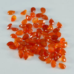 Riyogems 1PC Real Red Onyx Faceted 5x7 mm Pear Shape sweet Quality Loose Stone